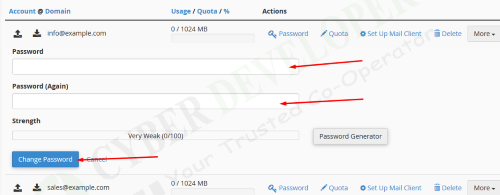 Change Webmail Password in Cpanel 3